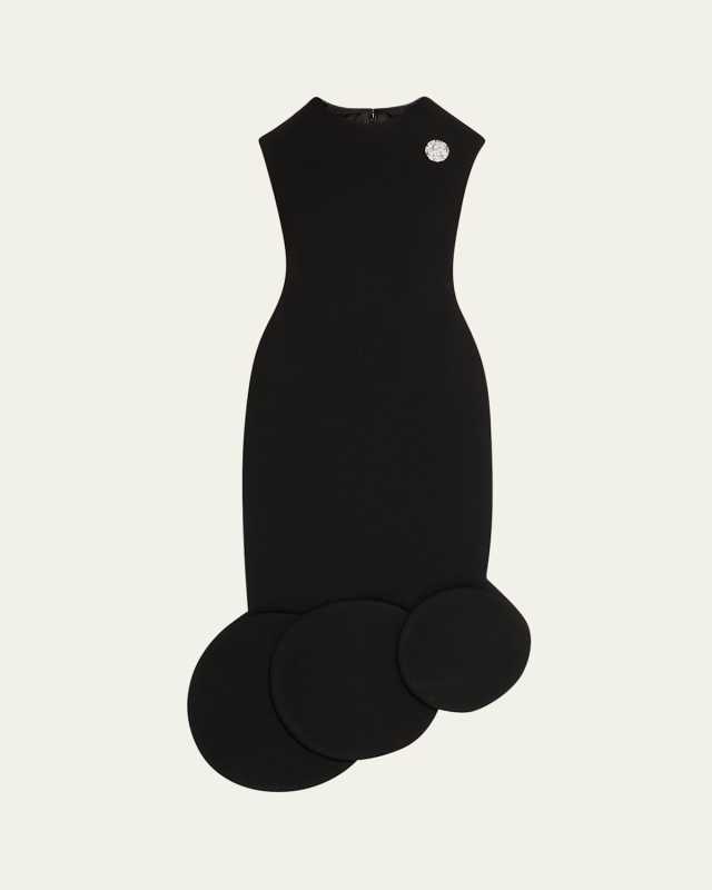 Asymmetric Circle-Hem Sleeveless Midi Dress